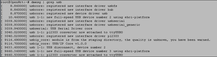 Dmesg output