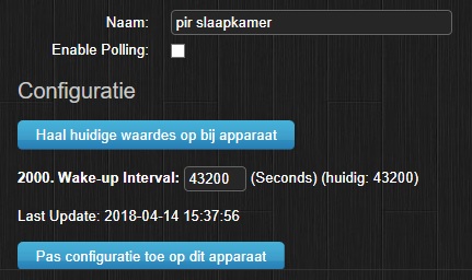 the new pir temp settings