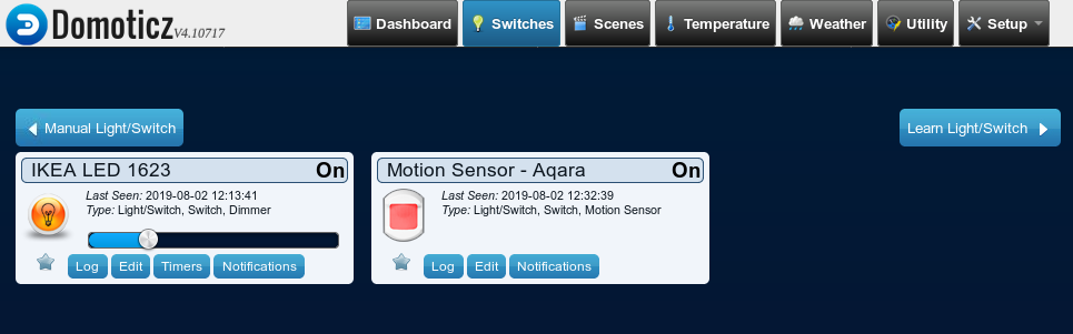screenshot of my switches