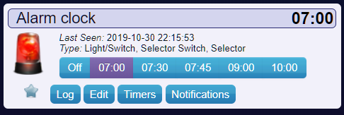 Selectorswitch for alarmclock times