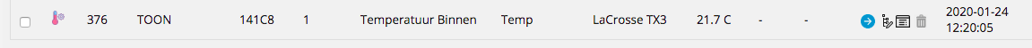 Toon binnen temperatuur sensor