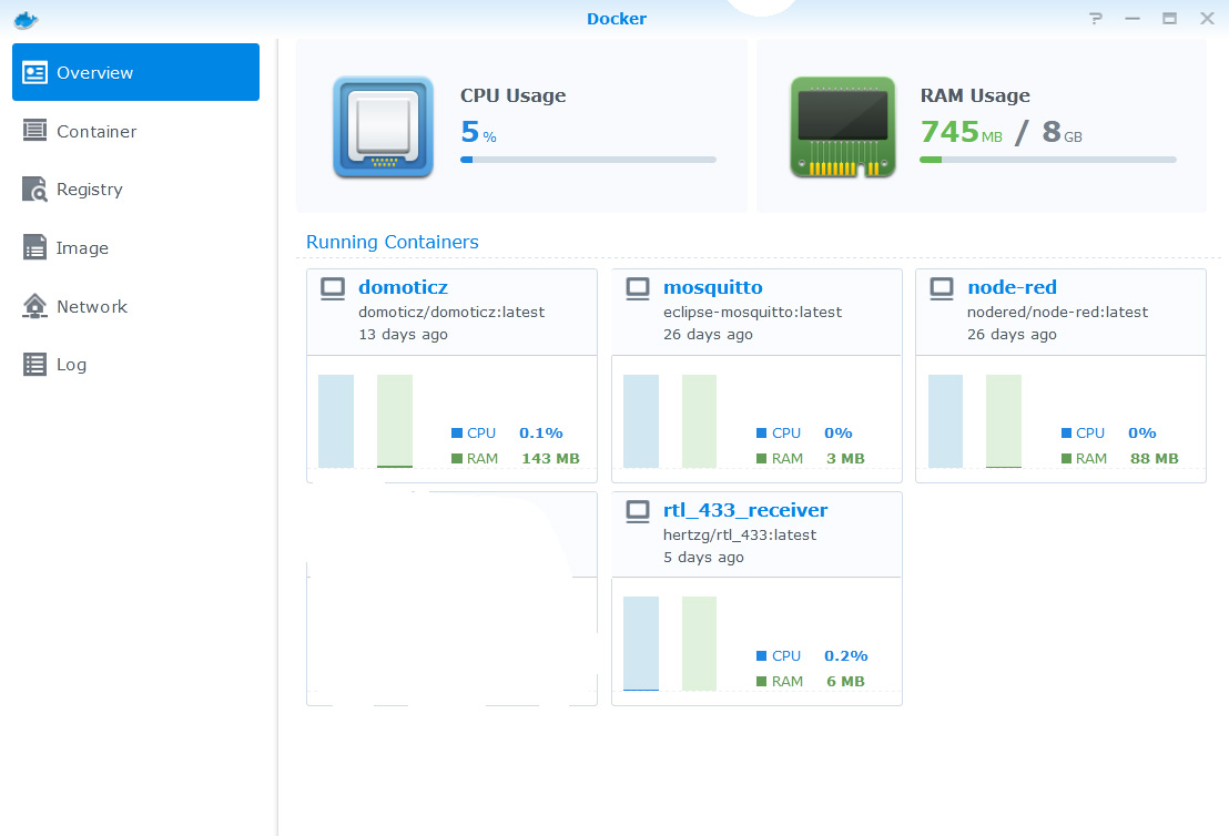 Synology Docker RTL-SDR to Domoticz