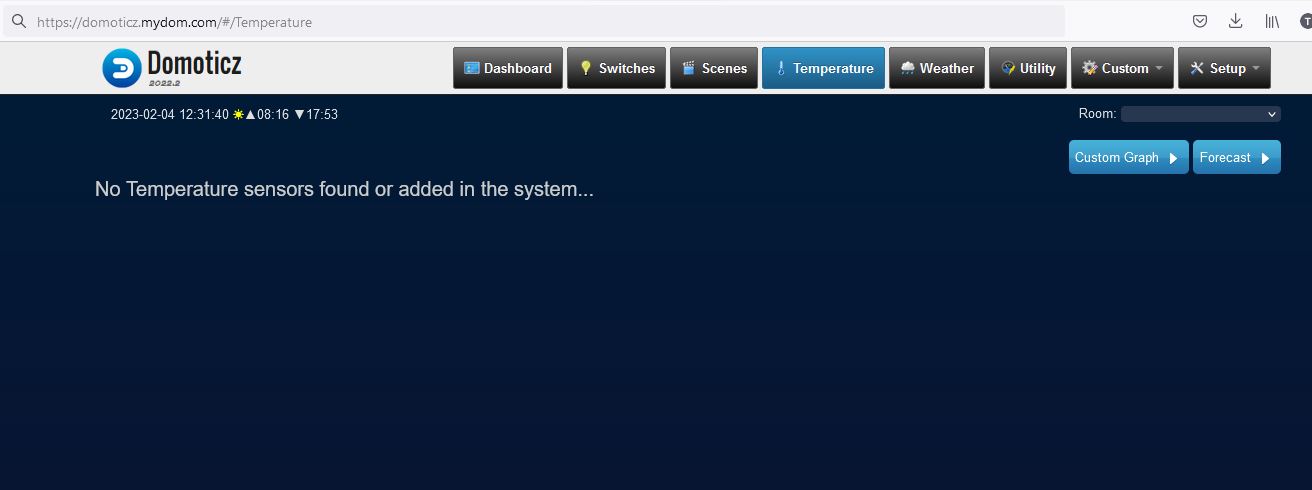 temperature devices viewed from remote domain