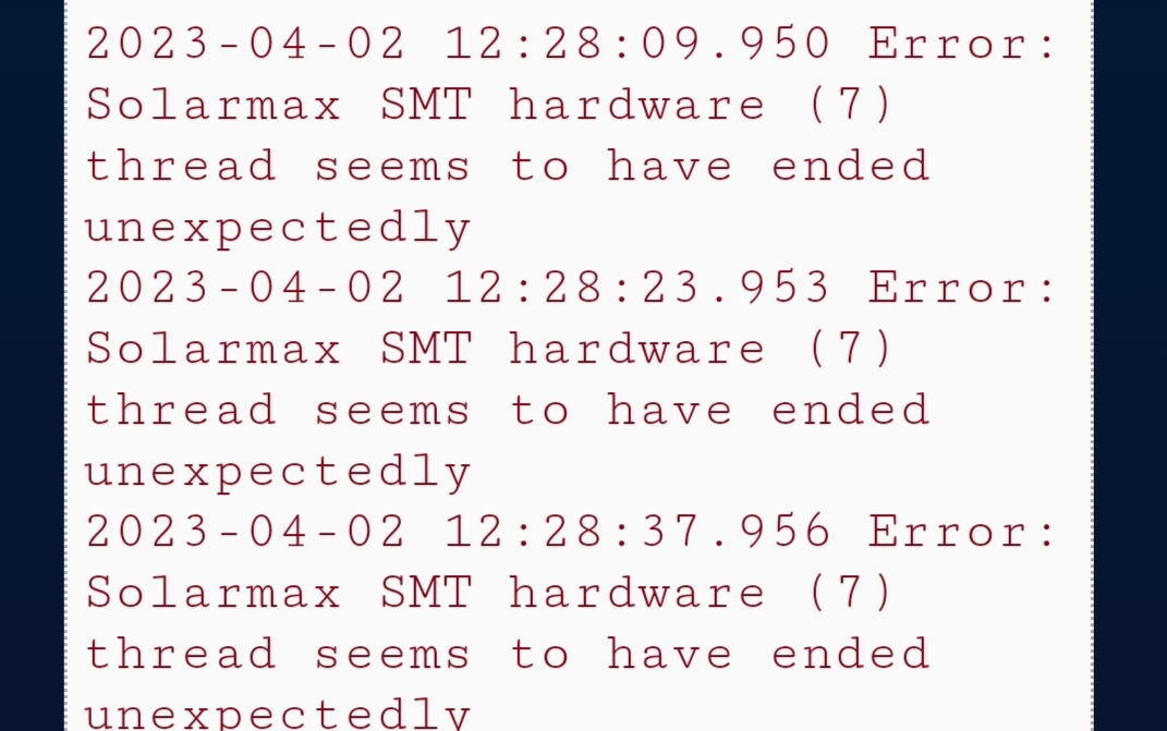 See my error codes in log file