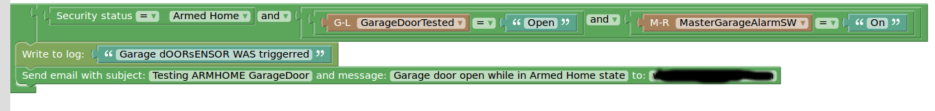 Security system for garage door