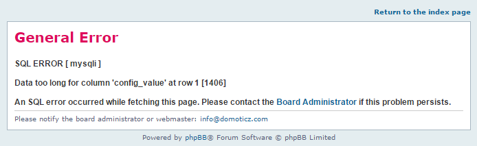 General Error (SQL ERROR)